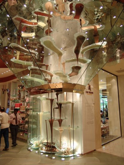 De grootste chocoladefonteint ter wereld in het Bellagio Hotel