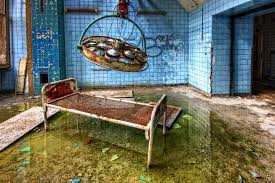 Verlaten psychiatrisch ziekenhuis in Beelitz- Heilstätten